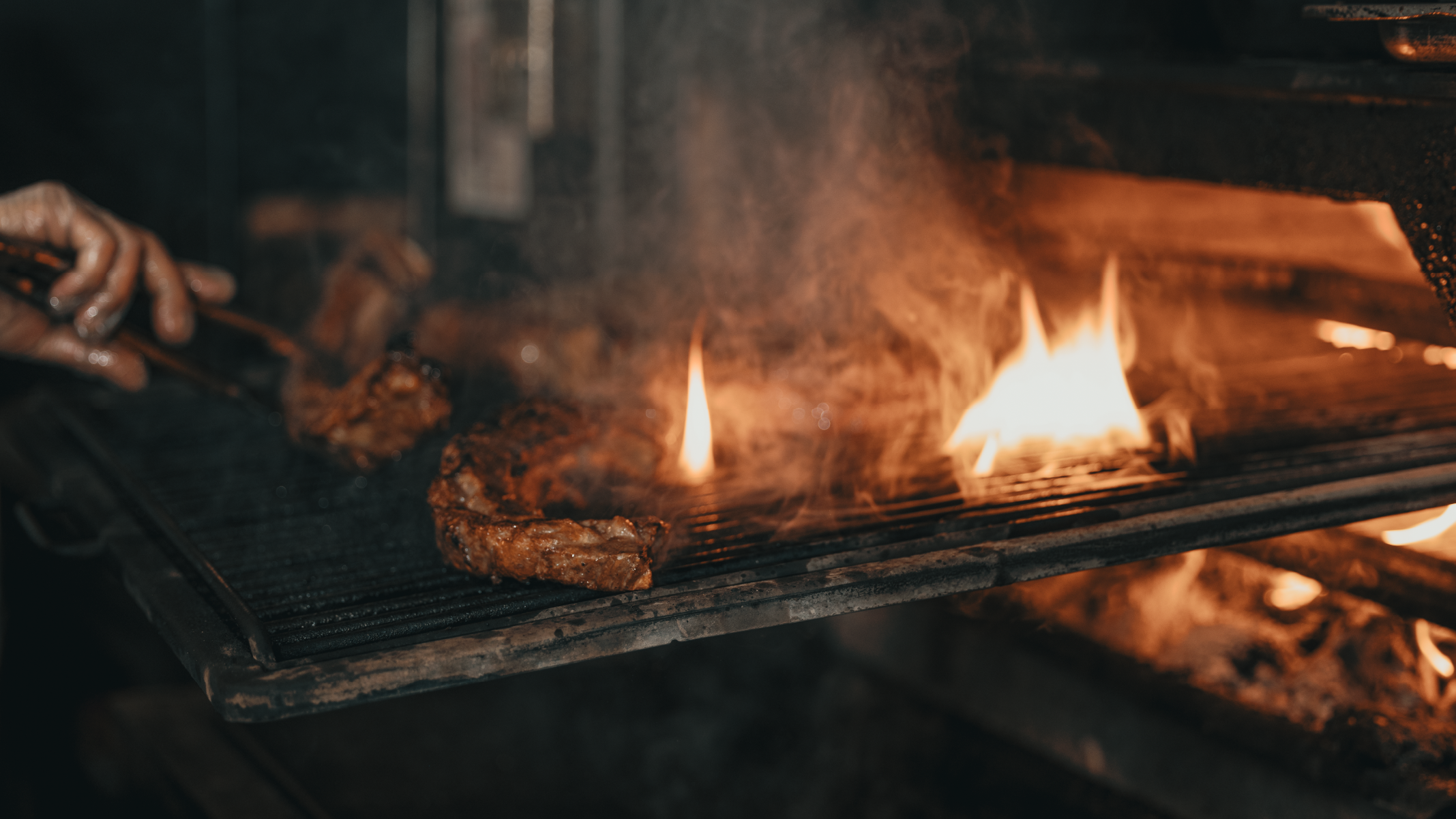 Charcoza grilling food